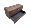 Ver imagem 2 de RECAMIER PUFF BAÚ SAPATEIRA E GAVETA 90 CM PARA CAMA DE SOLTEIRO- MARROM