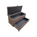 Ver imagem 1 de RECAMIER PUFF BAÚ SAPATEIRA E GAVETA 90 CM PARA CAMA DE SOLTEIRO- MARROM