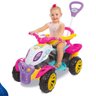 Carrinho de Passeio Infantil Quadriciclo com Haste e Pedal Cor:menina - 2