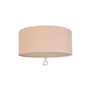 Luminária Plafon com Cristal Cúpula Rosa 30x15 2E27 Bivolts