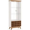 Ver imagem 1 de Cristaleira Adega Uruguai Alta com Led Cor Off White com Freijo - 47487