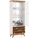 Ver imagem 2 de Cristaleira Adega Uruguai Alta com Led Cor Off White com Freijo - 47487