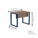 Ver imagem 4 de Escrivaninha Mesa Escritório PE25 90cm Walnut e Azul Delrei Cinza