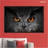 Quadro Decorativo - Coruja Preto e Branco Detalhes Laranja Anm006 - Vidro 60x40cm - 2