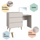 Ver imagem 6 de Cômoda Penteadeira com 3 Gavetas Curve Bege/Dunas