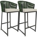 Ver imagem 1 de Kit 02 Banqueta Para Área Gourmet Cozinha Varanda Corda Náutica Sunset D04 Verde - Lyam Decor