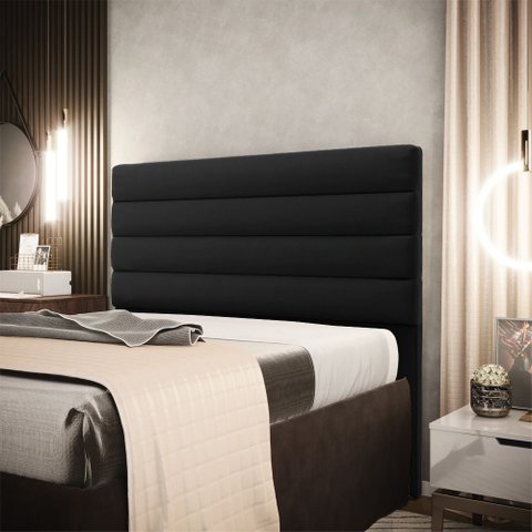 Cabeceira California para Cama Box Queen 160 cm Suede Preto - D’Rossi