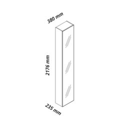 Cristaleira Torre Luminare Reflecta Led 100% Mdf Naturale - Gelius - 3