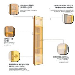 Cristaleira Torre Luminare Reflecta Led 100% Mdf Naturale - Gelius - 5