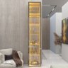 Cristaleira Torre Luminare Reflecta Led 100% Mdf Naturale - Gelius - 9