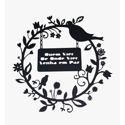 Boas Vindas Decoração:preto