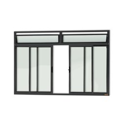 Janela Plus 4 Folhas com Bandeira Vidro Liso 120cm x 200cm Brimak - 1