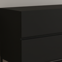 Ver imagem 2 de Conjunto Duas Mesas de Cabeceira Eros 60cm Pés Preto 2 Gavetas Fosco Quarto:preto