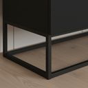 Ver imagem 5 de Conjunto Duas Mesas de Cabeceira Eros 60cm Pés Preto 2 Gavetas Fosco Quarto:preto