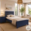 Ver imagem 1 de Cama de Solteiro de Madeira Maciça Ecoconfort - Azul Escuro