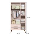 Ver imagem 2 de Guarda Roupa Roupeiro Infantil Qencanto Retrô Qmovi Rosa