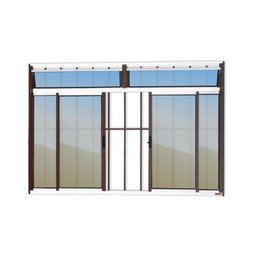 Janela Plus 4 Folhas com Bandeira e Grade Vidro Reflex 120cm x 150cm Brimak - 1