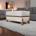 Ver imagem 3 de Puff Recamier Kodama para Cama de Solteiro 100cm Pé Castanho Bege Bouclé
