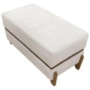 Ver imagem 6 de Puff Recamier Kodama para Cama de Solteiro 100cm Pé Castanho Bege Bouclé