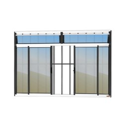 Janela Plus 4 Folhas com Bandeira e Grade Vidro Reflex 120cm x 150cm Brimak - 1