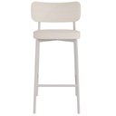 Ver imagem 2 de Kit 02 Banquetas Alta Bar Cozinha Sala de Jantar Aço Branco Kaira C01 Linho Palha - Lyam Decor