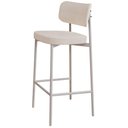 Ver imagem 5 de Kit 02 Banquetas Alta Bar Cozinha Sala de Jantar Aço Branco Kaira C01 Linho Palha - Lyam Decor