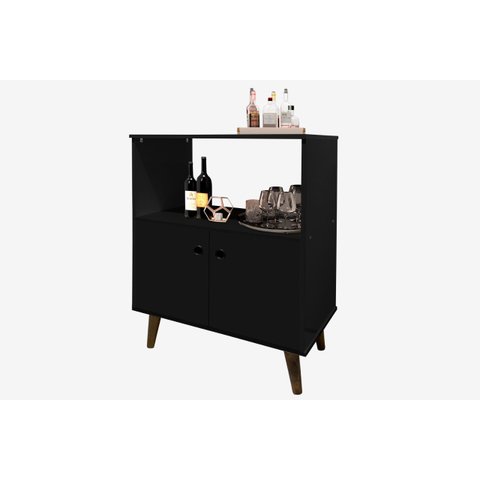 Aparador Buffet Cantinho do Café com 2 Portas Nicho Canadá:preto