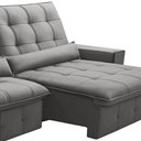 Ver imagem 6 de Sofá Retrátil Reclinável para Sala 4 Lugares 290cm Curie F04 Veludo Cinza Claro - Lyam Decor