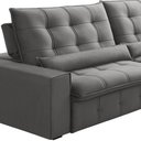 Ver imagem 5 de Sofá Retrátil Reclinável para Sala 4 Lugares 290cm Curie F04 Veludo Cinza Claro - Lyam Decor
