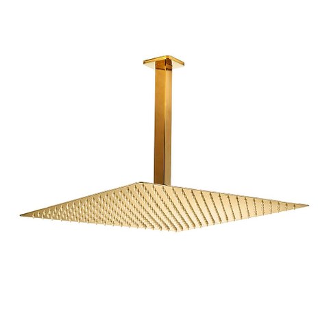 Ducha Chuveiro Inox 40 cm com Braço 40cm Mundaú Pingoo.casa - Dourado