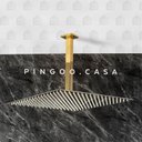 Ver imagem 2 de Ducha Chuveiro Inox 40 cm com Braço 40cm Mundaú Pingoo.casa - Dourado