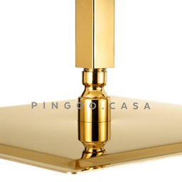Ducha Chuveiro Inox 40 cm com Braço 40cm Mundaú Pingoo.casa - Dourado - 4