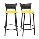 Ver imagem 1 de Kit 2 Banquetas para Balcão Cozinha Gourmet Junco Preto Bancada Ilha Banco 60cm Itagold