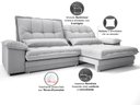 Ver imagem 6 de Sofá Bergamo 2,30m Retrátil e Reclinável Linho Soft Prata - Netsofas