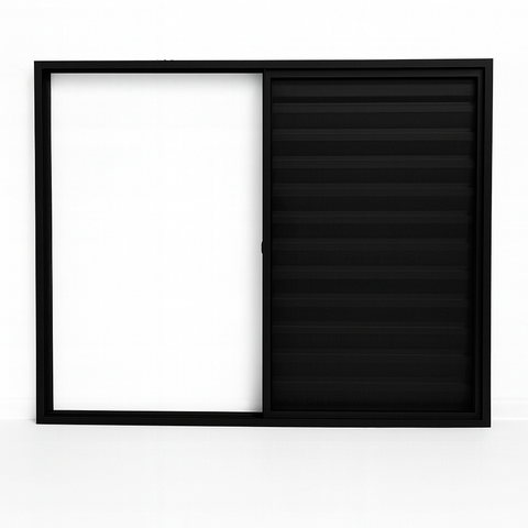 Veneziana 3 Folhas Aluminio Preto 1,00x1,50