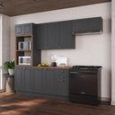 Ver imagem 1 de Armário de Cozinha Modulada Compacta Fidelitá Nara 100% MDF 4 Peças 270cm 12 Portas 2 Gavetas com