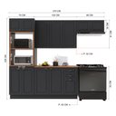 Ver imagem 4 de Armário de Cozinha Modulada Compacta Fidelitá Nara 100% MDF 4 Peças 270cm 12 Portas 2 Gavetas com