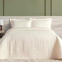 Ver imagem 2 de Kit Cobre Leito Milano Casal Micropercal 300 Fios Matelado Colcha 3 Peças Marfim