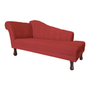 Ver imagem 3 de Recamier Divã para Sala Cecilia Pés Retro Tabaco 1.60cm Suede Vermelho - Incasa Decor