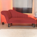 Ver imagem 2 de Recamier Divã para Sala Cecilia Pés Retro Tabaco 1.60cm Suede Vermelho - Incasa Decor