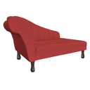 Ver imagem 4 de Recamier Divã para Sala Cecilia Pés Retro Tabaco 1.60cm Suede Vermelho - Incasa Decor
