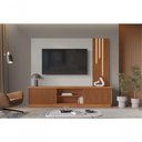 Ver imagem 3 de Painel com Rack Home Arezzo TV 75'' 220cm MDF-MDP LED Off White Mavaular