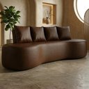 Ver imagem 2 de Sofa 3 Lugares Organico 210 Cm Ibiza Corino Malbec Vazzano