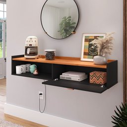 Aparador Buffet Suspenso Moderno Decor 1 Porta Nicho Organizador Sala Estar Jantar Área Café – - 4