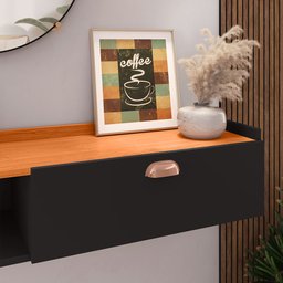 Aparador Buffet Suspenso Moderno Decor 1 Porta Nicho Organizador Sala Estar Jantar Área Café – - 7
