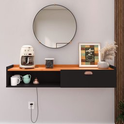 Aparador Buffet Suspenso Moderno Decor 1 Porta Nicho Organizador Sala Estar Jantar Área Café – - 2