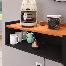 Aparador Buffet Suspenso Moderno Decor 1 Porta Nicho Organizador Sala Estar Jantar Área Café – - 6