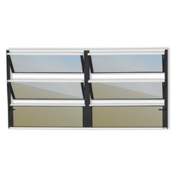 Janela de Alumínio Basculante 2 Seções 60x150cm Vidro Espelhado Plus Brimak - 1