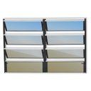 Ver imagem 1 de Janela de Alumínio Basculante 2 Seções 80x200cm Vidro Espelhado Plus Brimak