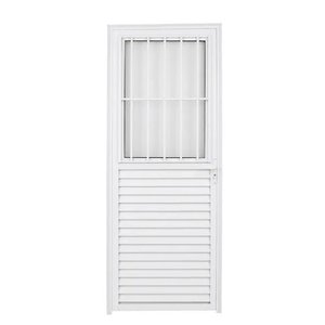 Porta de Alumínio Postigo Lado Direito 210x80cm Branco Allo Esquadrias